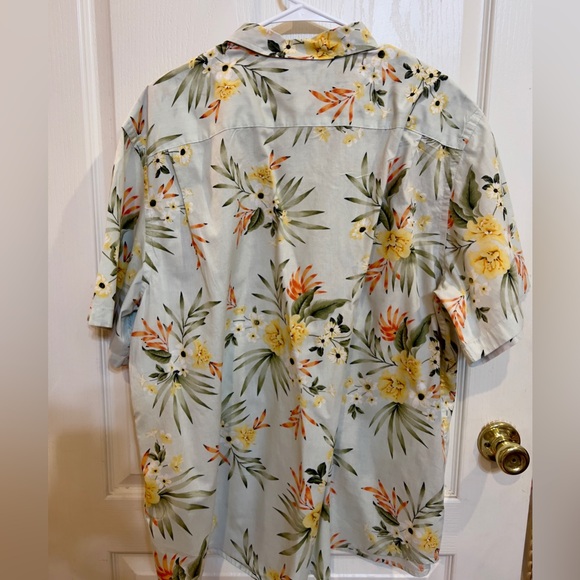 Old Navy Everyday Shirt regular fit Hawaiian mint green w/yellow/orange.Size XXL - Picture 4 of 4